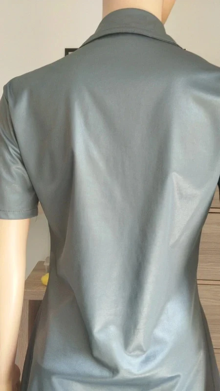 Women's grey overshirt – Short sleeves – Vintage style – One size (see measurements) – photo 3